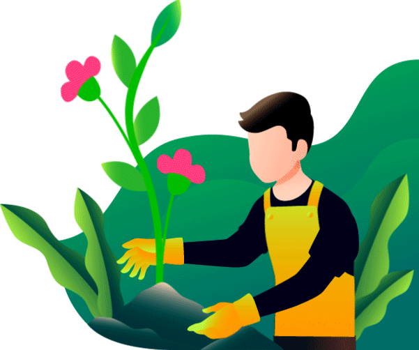 Boy Caring Plant